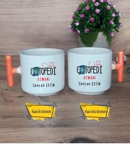 Ortopedi Uzmanı Kupa Bardak T Turuncu Kulplu Tıp Bayramı Hediyesi