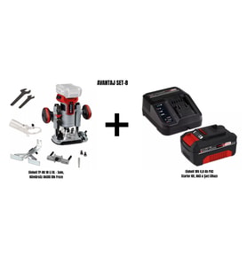 Einhell Set-8 (Einhell TP-RO 18 Li BL Kömürsüz Akülü Dik Freze+Einhell 18V 4,0 Ah Akü & Şarj Cihazı)