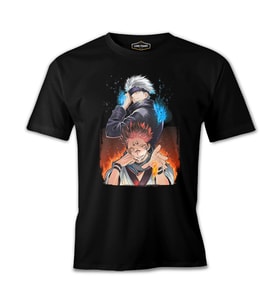 Jujutsu Kaisen - Ice and Fire Siyah Erkek Tshirt