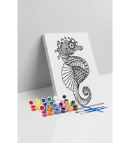 Denizatı Desenli Mandala Tuval Boyama Seti 40x50 cm