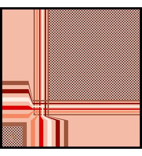 Geometrik Desen Black Seri Twill Eşarp Eşarp Askısı ile Birlikte 90x90 cm Somon 