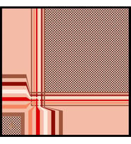 Geometrik Desen Black Seri Twill Eşarp Eşarp Askısı ile Birlikte 90x90 cm Somon 