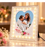 BK Gift Kişiye Özel Fotoğraflı LED Işıklı Kristal Fotoğraf Çerçevesi 20x25 cm - 3 Renk Modlu USB Masaüstü Hediye