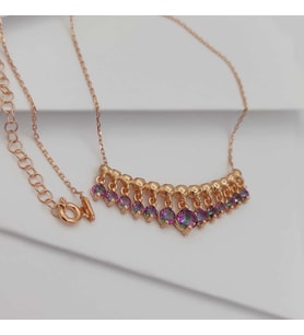 Gümüş Mistik Topaz Taşlı Kolye 925 Ayar (Karışık)