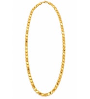 14 Ayar Altın Pullu Model Zincir – 5 mm, 65 cm