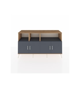 Kronos Konsol 6 Raflı 4 Kapaklı 176x59x99 Çam-Antrasit