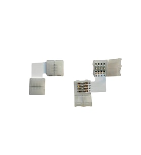 10 mm RGB Şerit L Birleştirme Aparatı Lehimsiz 4 Pin 10 Adet