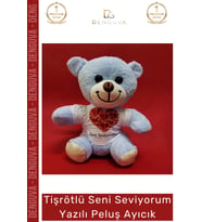 #Ayıcık Hediye Kalpli Seni Seviyorum Romantik Kaliteli Yumuşak Yazılı Tişörtlü Peluş Ayıcık
