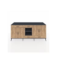 Kronos Konsol 5 Raflı 4 Çekmeceli 4 Kapaklı 220x59x99 Antrasit-Çam/Çam