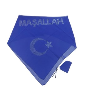 Sünnet Örtüsü İnci Maşallah Yazılı Mavi