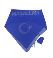 Sünnet Örtüsü İnci Maşallah Yazılı Mavi