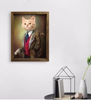 Evcil Dostlara Özel Portre Doğal Masif Ahşap Çerçeveli Tablo 45x65cm-37