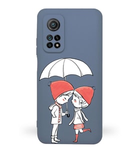 Xiaomi Mi 10T Uyumlu Lansman Kılıf Aşk Tasarımlı İçi Kadife Kapak-Petrol Mavisi (Şeffaf)