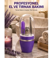 Çok Amaçlı Mor Manikür Bakım Seti Kompakt Bakım Çantası