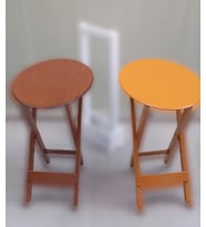 Zigon Çanta Sehpa 90118 Oval Model 2li Takım Mdf Hardal-Ceviz Renk Uyum El Yapım
