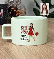 Kişiye Özel Karikatürlü Cute But Virgo Başak Burcu Lüks Pastel Fincan Doğum Günü Hediyesi