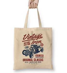 Vintage Iron Custom Hotrod Bez Çanta Uzun Saplı