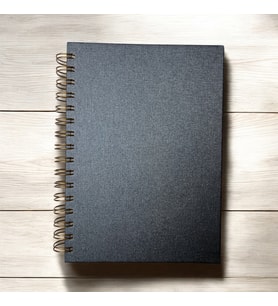 Kişiye Özel Altın Yaldız İsimli Siyah Parlak Cilt Bezli Defter - 80 Yaprak 160 Sayfa (GRI-ANTRASIT)