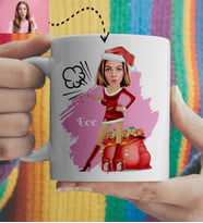 Noel Anne Karikatürlü  Yılbaşı Kupası Kişiye Özel