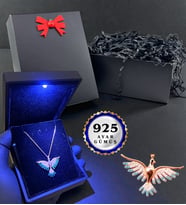 925 Ayar Işıklı Kutusunda Gümüş Kolye Özel Kutusunda Farklı Kolye Seçenekleri (Model 2)