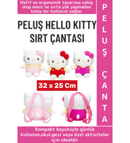 Yeni Sezon Çocuk Genç Kadın Gündelik Okul Sevimli Hello Kitty Yumuşak Peluş Sırt Çantası 32 X 25 Cm