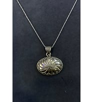 Oval Salyangoz Model Hasır Telkari El İşçiliği Gümüş Kolye