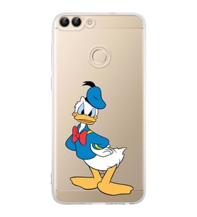 Huawei P Smart  Kamera korumalı Kapak Donald Duck Tasarımlı  Şeffaf Kılıf