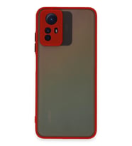 Newface Xiaomi Redmi Note 12S Kılıf Montreal Silikon Kapak - Kırmızı