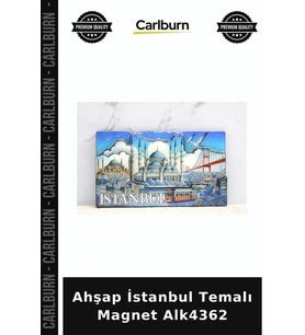 Özel Üretim Hediyelik Hatıra Dekoratif Turistik Ahşap İstanbul Temalı Magnet Alk4362