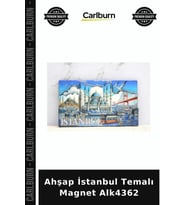 Özel Üretim Hediyelik Hatıra Dekoratif Turistik Ahşap İstanbul Temalı Magnet Alk4362