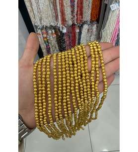 Hematit Taşı Küre Kesim Sarı 5mm Doğal Taş Dizi