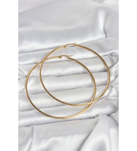 316L Çelik Gold Renk 80 mm Kadın Halka Küpe TJ-BKP11688