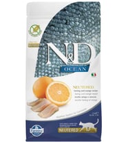 N&D Nd Ocean Tahılsız Ringa Balığı ve Portakallı Kısır Kedi Maması 5 kg