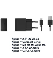 Sony Xperia Şarj Cihazı Aleti Ve Kablosu Z Z1 Z2 Z3 Z4 Z5 M5 E5 X