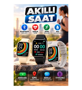 400mAh Bataryalı Titreşimli Akıllı Saat – Sağlık Takibi, GPS ve Akıllı Bildirimler