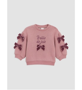 LCW baby Pembe Fiyonklu Kız Bebek Sweatshirt