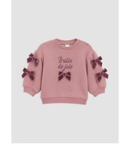 LCW baby Pembe Fiyonklu Kız Bebek Sweatshirt