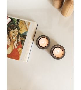 2'Lİ DEKORATİF TEALIGHT MUMLUK (Füme)