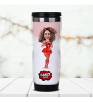 Kişiye Özel Tatlı Cadı Karikatürlü Termos Bardak