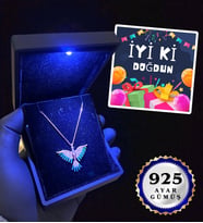 Doğum Günü Hediyesi Premium Işıklı Kutusunda 925 Ayar Gümüş Kolye Farklı Modeller İyi Ki Doğdun (Model 6)
