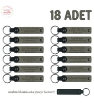 KülGri & Lacivert, Sınıfça Paylaşılan Anılar İçin, 18'li Set, Adınıza Özel Üretim Kişisel Anahtarlık