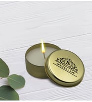 BK Gift Kişiye Özel İsimli Gold Metal Kutuda Kokulu Mum-3, Ev Hediyesi, Arkadaşa Hediye, Kokulu Mum
