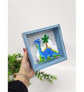Dinozor Figürlü Kumbara Ahşap Hazneli Hediyelik Kumbara