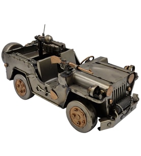 Willys MB Tarzı El Yapımı Metal Dekoratif Askeri Jeep - Askere Subaya Hediye