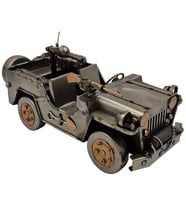 Willys MB Tarzı El Yapımı Metal Dekoratif Askeri Jeep - Askere Subaya Hediye