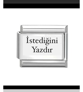 charm italyan kişiselleştirilebilir tarihli isimli resim figürlü gümüş kaplama çelik bileklik ek uzatma  (istediğini yazdır)