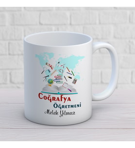 Kişiye Özel Meslek Coğrafya Öğretmeni Hediyelik Kupa Bardak 1 Adet