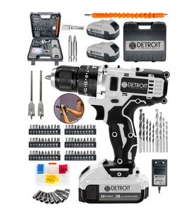 PowerTools USA Darbeli Matkap 21V 5Ah Çift Akülü 84 Parça Set