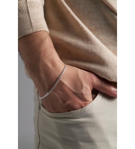 925 Ayar Gümüş Gurmet Model Unisex Bileklik 3 Mm