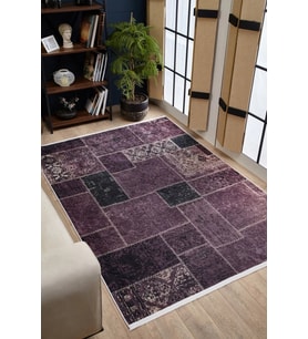 Dijital Kaymaz Yıkanabilir Gri Patchwork Salon Halısı Mutfak Halısı Koridor Halısı Yolluk HLN1709